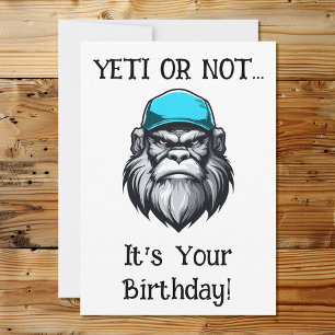 Yeti Sasquatch Bigfoot Opa Karakter Feestdagenkaart