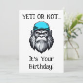 Yeti Sasquatch Bigfoot Opa Karakter Feestdagenkaart (Staand voorkant)