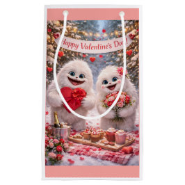 Yeti Sasquatch Couple Valentine's Day Gift Bag Klein Cadeauzakje