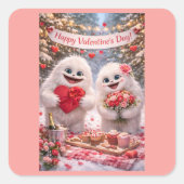 Yeti Sasquatch Couple Valentine's Day Stickers (Voorkant)