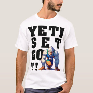 Yeti, set, go! - Zwart lettertype T-shirt