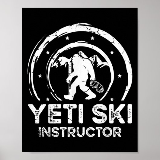 Yeti-ski-instructeur Sasquatch voor een vrouwelijk Poster (Voorkant)