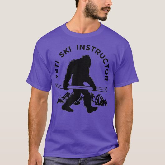Yeti Ski Instructor T-shirt Mountain Ape Snowman (Voorkant)