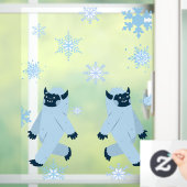 Yeti & Snowflakes Kerstvenster Decals (Huis)
