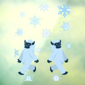Yeti & Snowflakes Kerstvenster Decals (Vel 3)