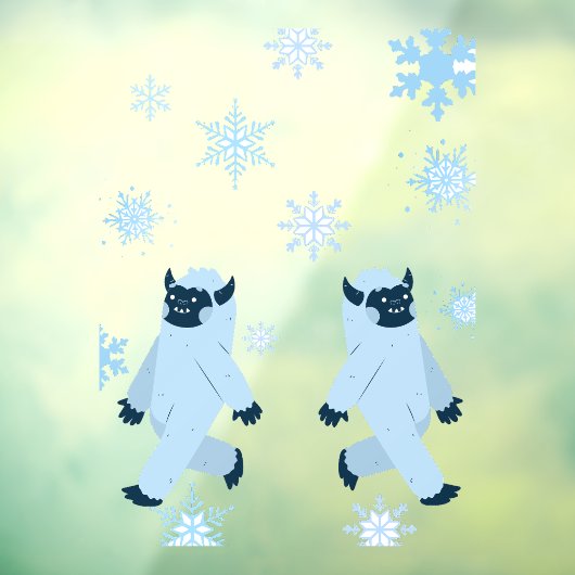 Yeti & Snowflakes Kerstvenster Decals (Vel 3)