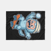Yeti Snowll Skateboard Fun  Fleece Deken (Voorkant (Horizontaal))
