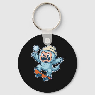Yeti Snowll Skateboard Fun  Sleutelhanger