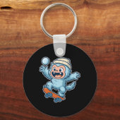 Yeti Snowll Skateboard Fun  Sleutelhanger (Voorkant)