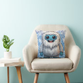 Yeti Staande Schattigee Kawaii Sneeuwvlokken Kussen (Stoel)
