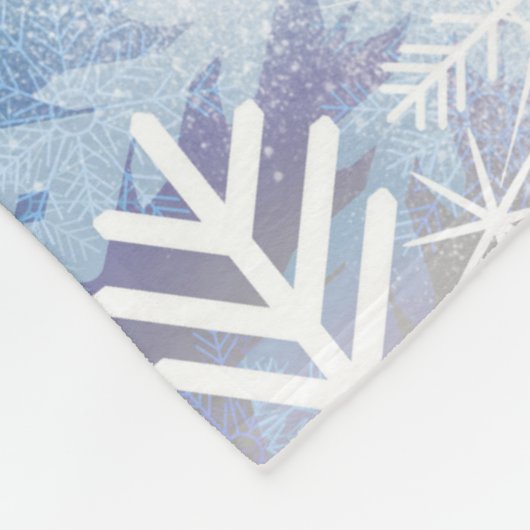 Yeti Staande Schattigee Kawaii Sneeuwvlokken Print Fleece Deken (Hoek)