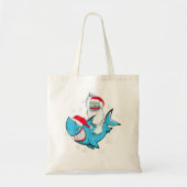 Yeti to party Shark Santa Hat Kerstmis Pajama Xma Tote Bag (Voorkant)