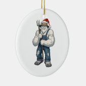 Yeti Verschrikkelijke Sneeuwman Boer Grappige Vaka Keramisch Ornament (Rechts)