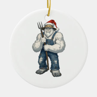 Yeti Verschrikkelijke Sneeuwman Boer Grappige Vaka Keramisch Ornament