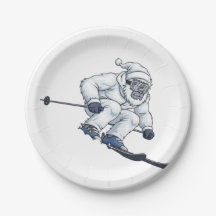 Yeti Verschrikkelijke Sneeuwman Skiën Grappige Fee