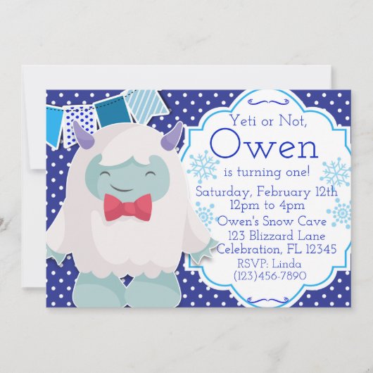 Yeti viert verjaardag van de verschrikkelijke snee kaart (Voorkant)