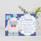 Yeti viert verjaardag van de verschrikkelijke snee kaart (Staand voorkant)