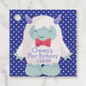 Yeti voor gevierde jongens Abominable Snowman Birt Bedankjes Labels (Voorkant)