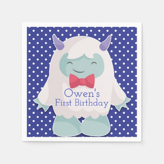 Yeti voor gevierde jongens Abominable Snowman Birt Servet (Voorkant)