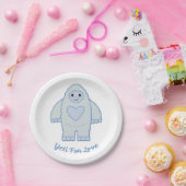 Yeti voor liefde papieren bordje (Feest)