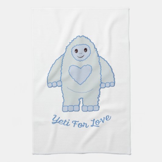 Yeti voor liefde theedoek (Verticaal)