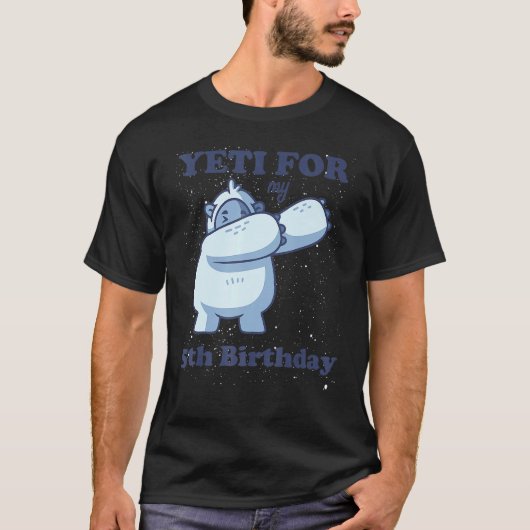 Yeti voor mijn 5e verjaardag vijfde dag prijsopgav t-shirt (Voorkant)