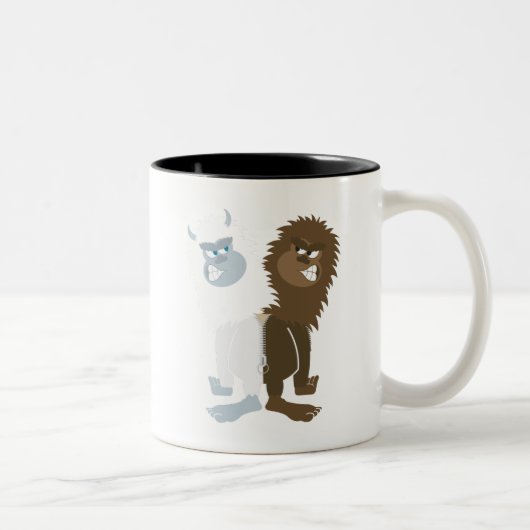 Yeti vs Bigfoot Tweekleurige Koffiemok (Rechts)