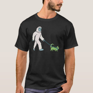 Yeti Walking Iguana Reptile Cryptozoology Pet T-shirt