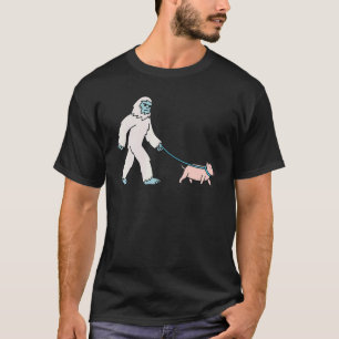 Yeti Walking Mini Pig Cryptozoology Pet T-shirt