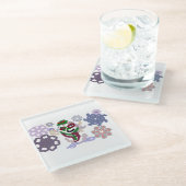 Yeti winter rock glazen onderzetter (Schuin)