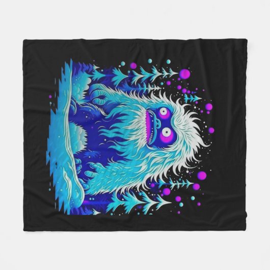 Yeti Winter Wonderland Fleece Deken (Voorkant (Horizontaal))
