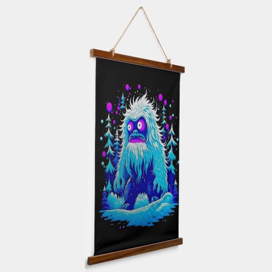 Yeti Winter Wonderland Hangend Wandkleed (Gebogen)