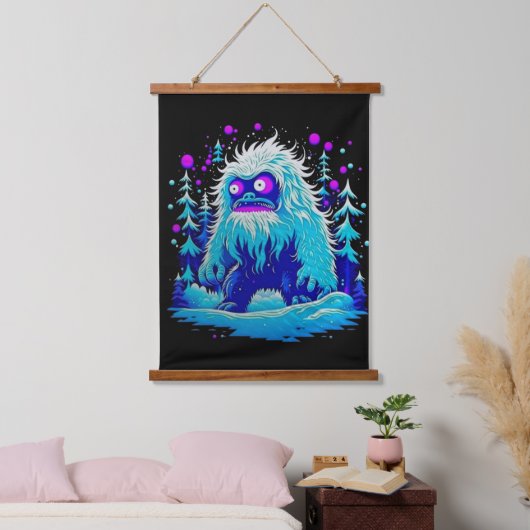 Yeti Winter Wonderland Hangend Wandkleed (Slaapkamer)