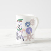 Yeti winterpret porselein kop (Voorkant rechts)