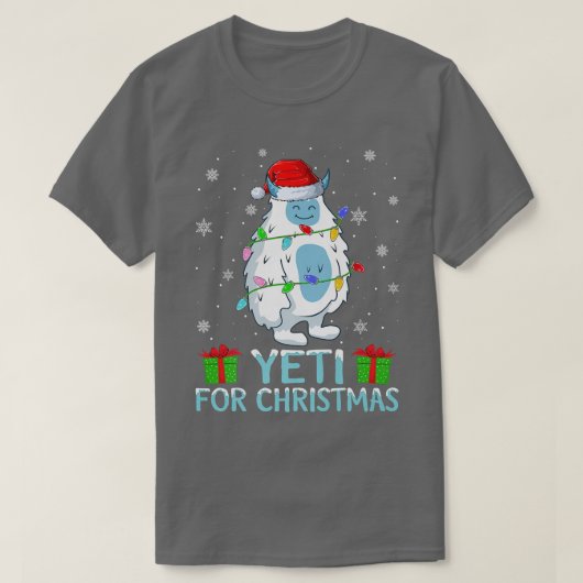 Yeti Xmas licht kerstmis kerstmis kerstmis T-shirt (Design voorkant)