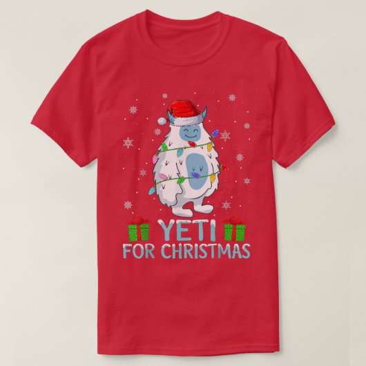 Yeti Xmas licht kerstmis kerstmis kerstmis T-shirt (Design voorkant)