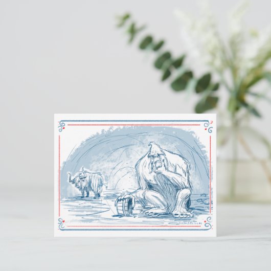 Yeti Yearns voor Yak Yoghurt Feestdagenkaart (Staand voorkant)