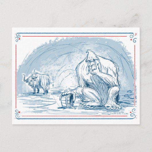 Yeti Yearns voor Yak Yoghurt Feestdagenkaart (Voorkant)