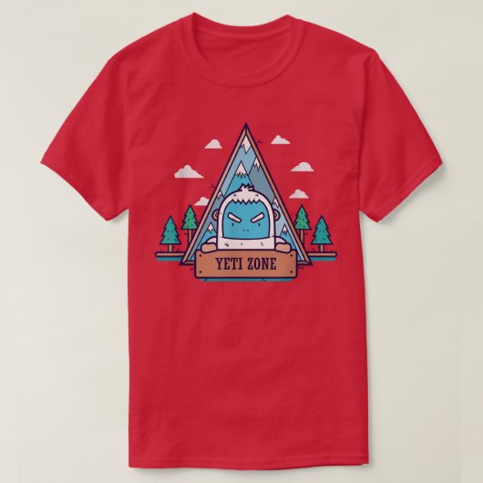 Yeti Zone Mountains Snow Cold Forest T-shirt (Design voorkant)