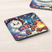 Yeti's Hideaway Cartoon Gedrukt Drink Onderzetter (Linkerzijde)