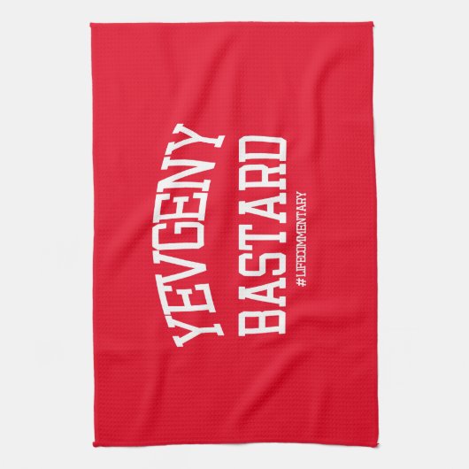 Yevgeny Bastard #LifeCommentaar Theedoek (Verticaal)