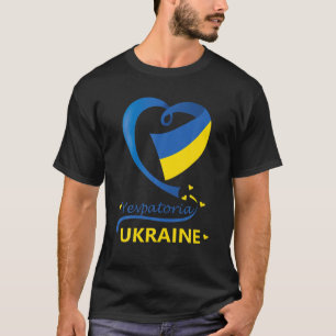 Yevpatoria Ukraine National Flag Heart Emblem Cres T-shirt