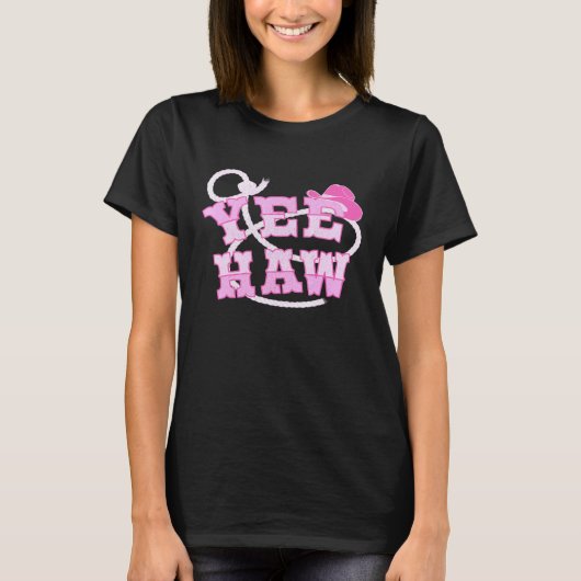Yew Haw Rodeo Western Retro Land Southe T-shirt (Voorkant)