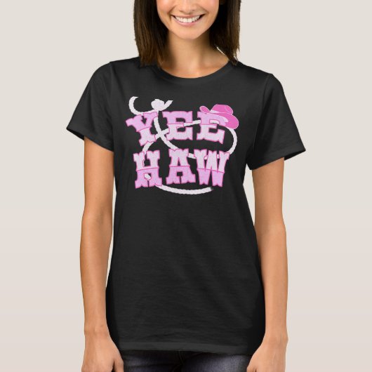 Yew Haw Rodeo Western Retro  Land Southe T-shirt (Voorkant)