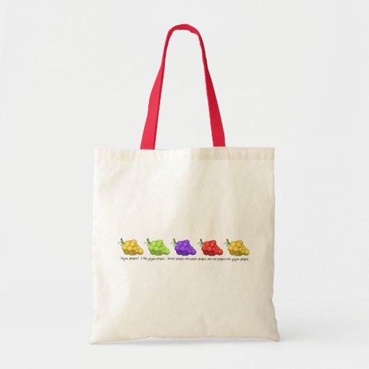 "Yeyow Grapes" (met Citaat) Tote Bag (Voorkant)