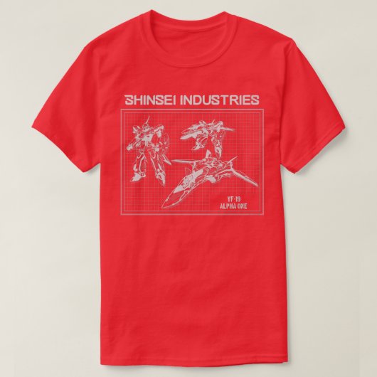 YF19 Blauwdruk T-shirt (Design voorkant)