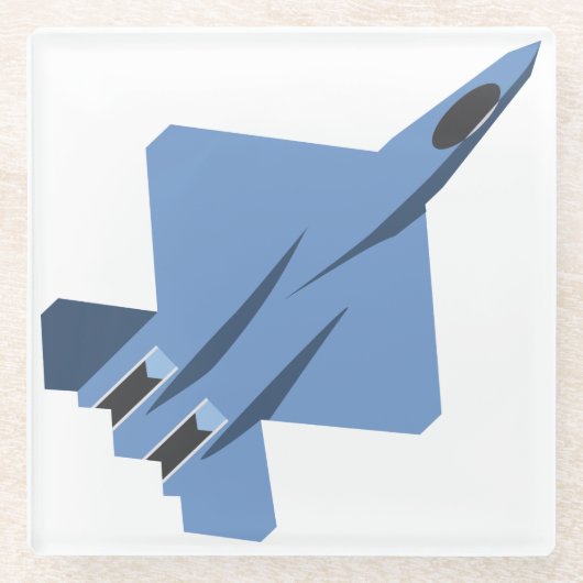 YF-23 Black Widow II onderzetter Glazen Onderzetter (Voorkant)