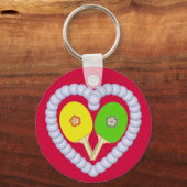 YG Ping Pong Flower Heart Sleutelhanger (Voorkant)