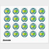 YG Ping Pong Paddle Heart Ronde Sticker (Vel)