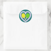 YG Ping Pong Paddle Heart Ronde Sticker (Tas)